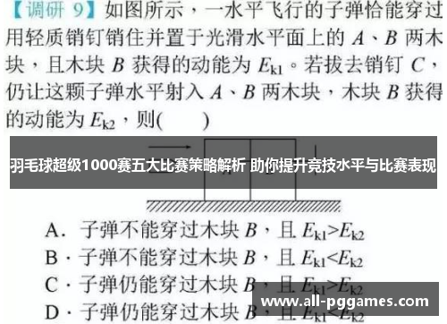 羽毛球超级1000赛五大比赛策略解析 助你提升竞技水平与比赛表现